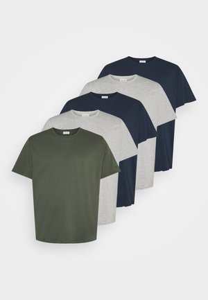 5 PACK - Camiseta básica - khaki/grey/dark blue