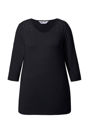 MIAMODA, T-SHIRT, KOMFORT FIT, PAILLETTEN, ÄRMEL CUTOUTS - Pitkähihainen paita - black