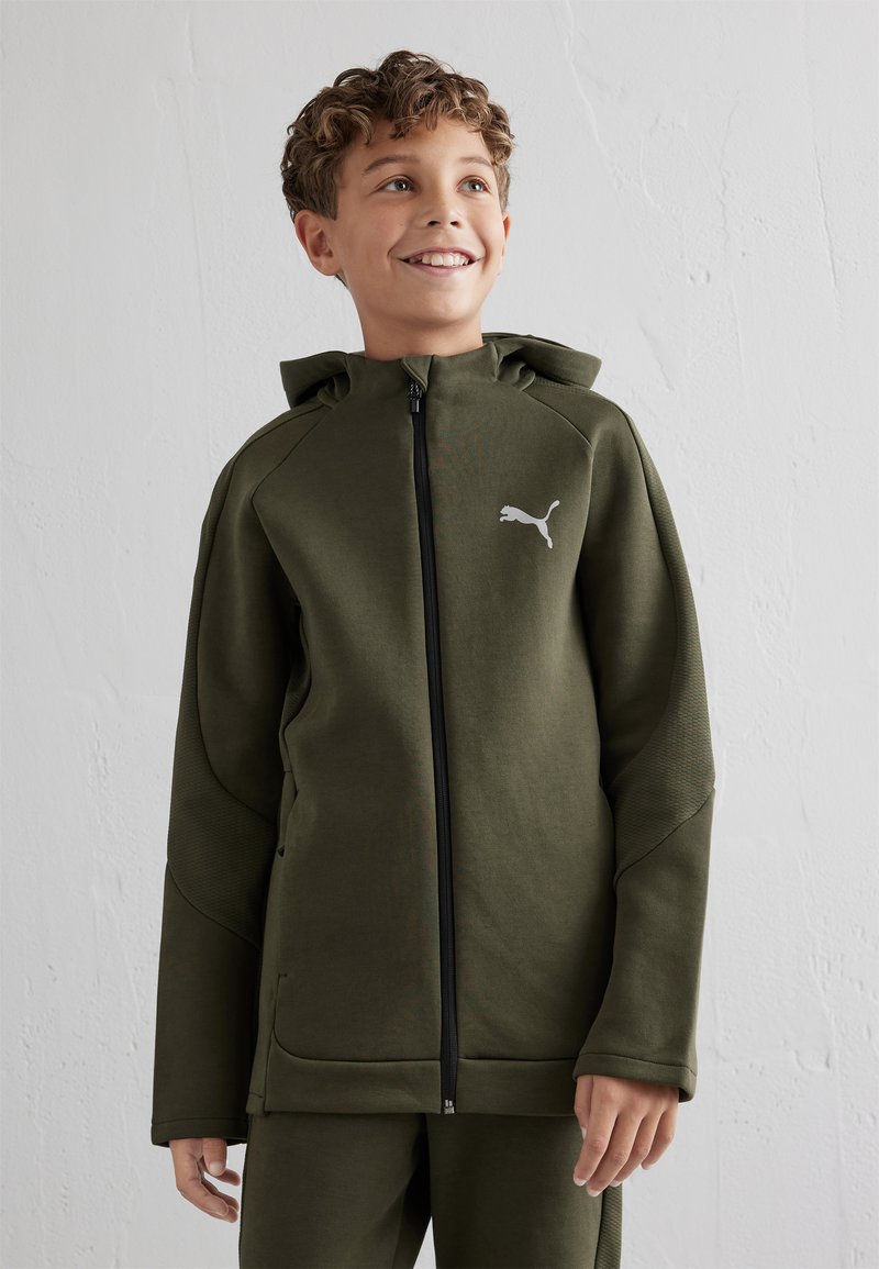 Puma EVOSTRIPE HOODIE UNISEX - Chaqueta de entrenamiento - dark olive