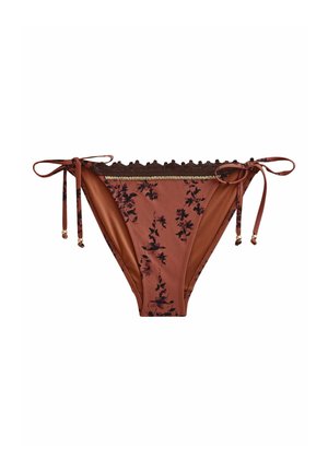 Next, REGULAR FIT - CROCHET TIE SIDE BIKINI BOTTOMS . - Bikini bottoms - brown floral beaded