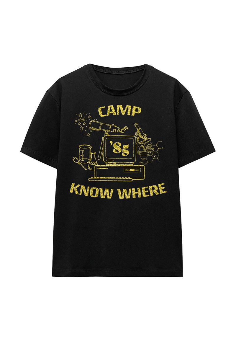 Stranger Things 'Camp Know Where' – T-shirt Uomo A Maniche Corte, Maglietta Ufficiale Netflix, Stampa Ecologica