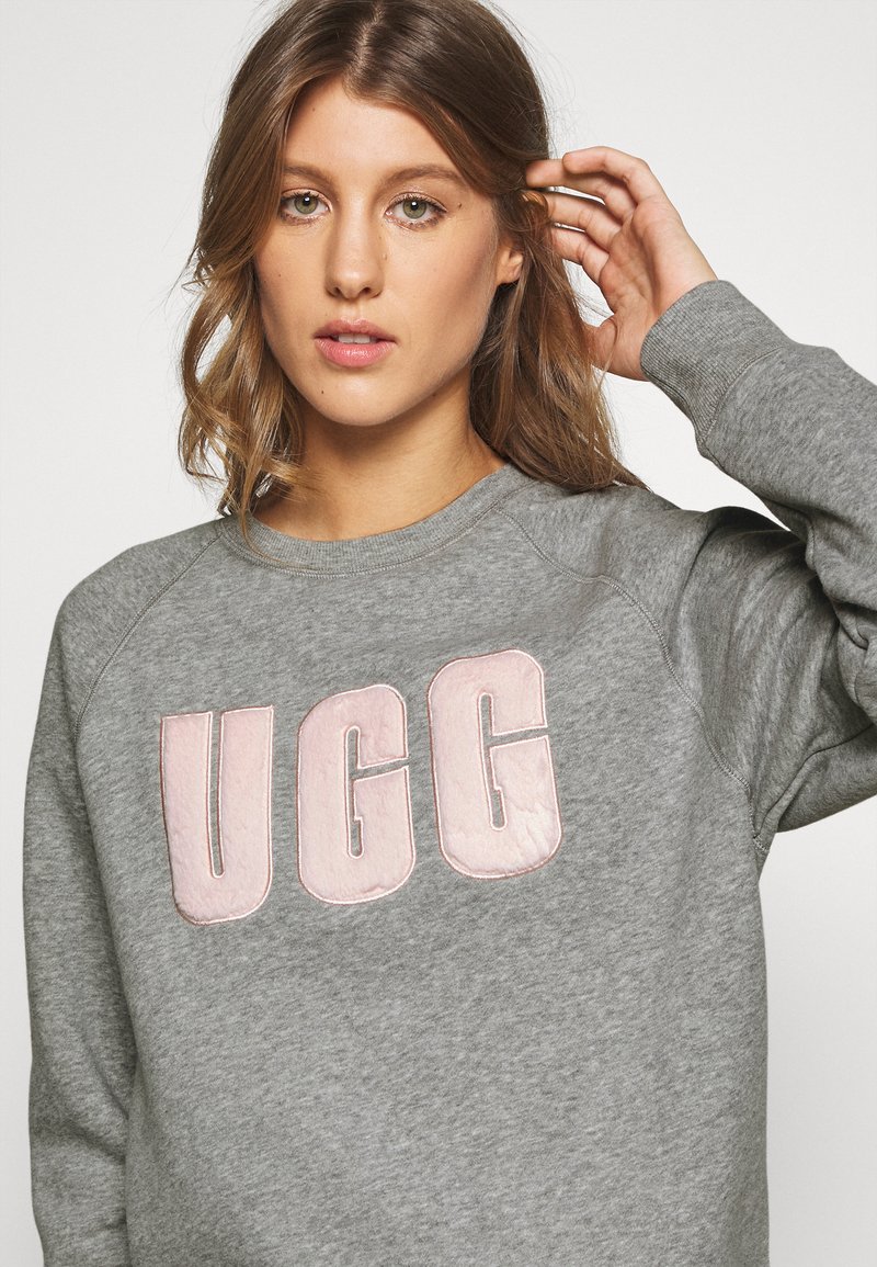UGG MADELINE FUZZY LOGO CREW NECK - Sweatshirt - grey heather 