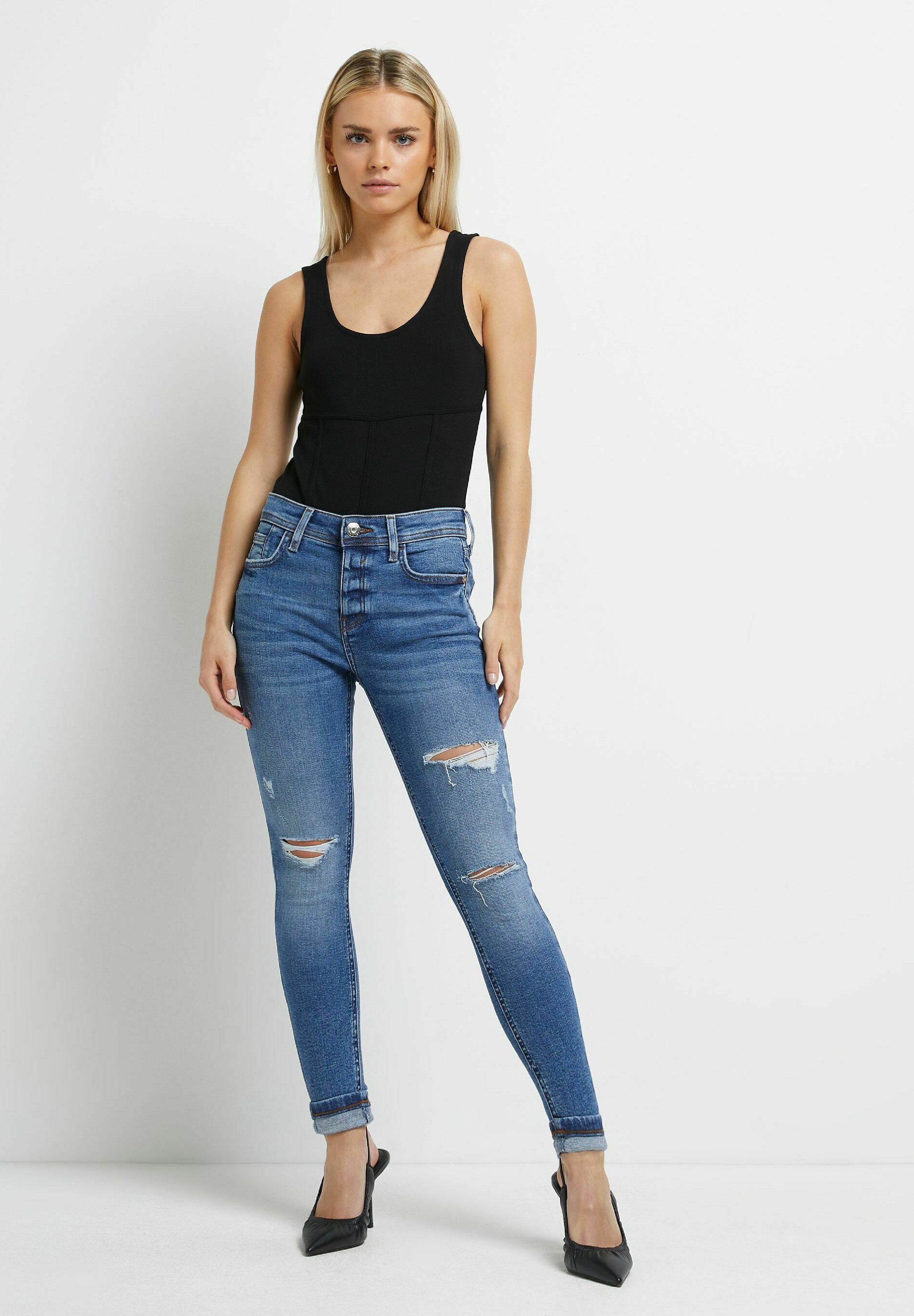 River Island Petite Jeans Skinny Fit - denim dark/blu - Zalando.it