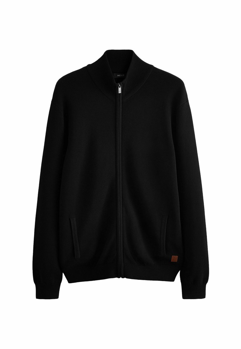Next TEXTURED PREMIUM ZIP THROUGH  - Strickjacke - black