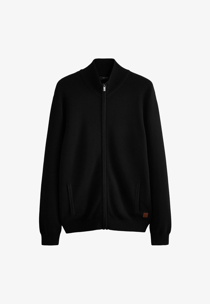 Next TEXTURED PREMIUM ZIP THROUGH  - Strickjacke - black