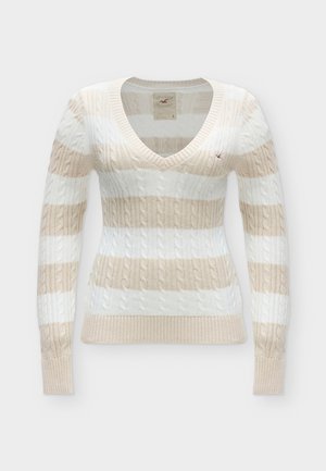 Hollister Co., LS CABLE ICON V NECK - Пуловер - 104