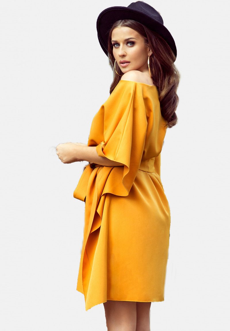 sachin and babi light blue dress Black Ankle Boots with Off Shoulder Dress Outfits (2 ideas & outfits)