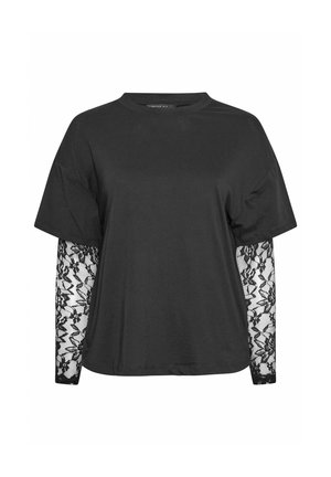 Yours Clothing, PLUS SIZE T-SHIRTS. - Maglietta a manica lunga - black