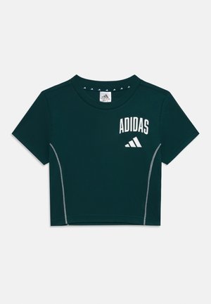 adidas Performance TEE JUNIOR UNISEX - T-shirt imprimé - aurora ivy/white