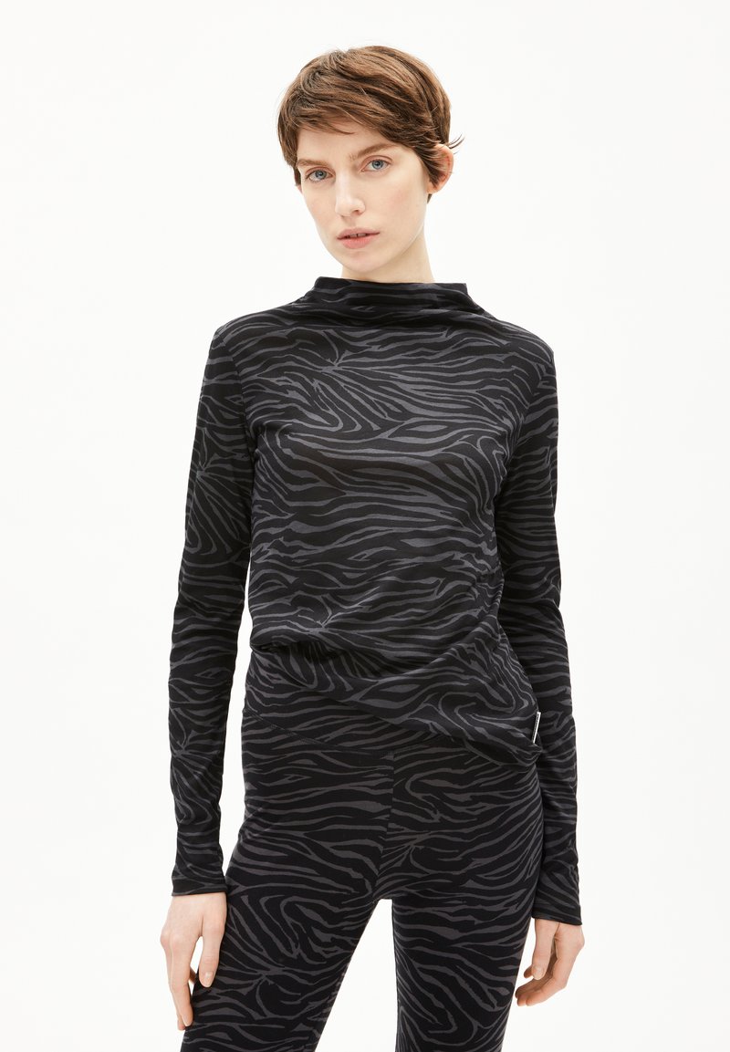 ARMEDANGELS CALUNAA ZEBRARAA - Langarmshirt - black
