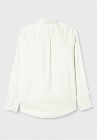 Lichtgekleurde, lang mouwen shirt met knoopmanchetten, rugplt en een afgeronde zoom. Gemaakt van gladde stof met een strakke kraagontwerp.