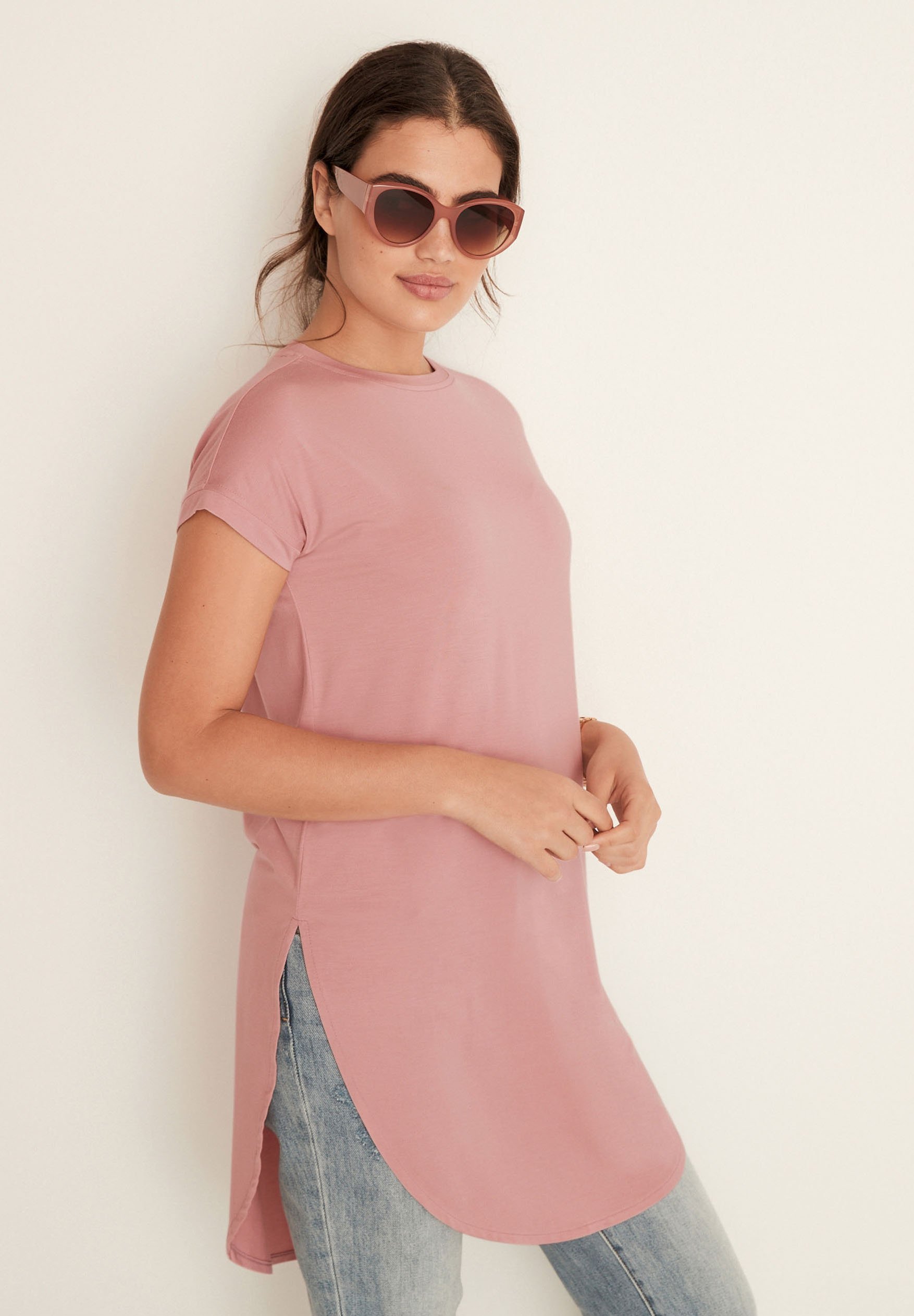 Next LONGLINE - T-Shirt print - mauve 