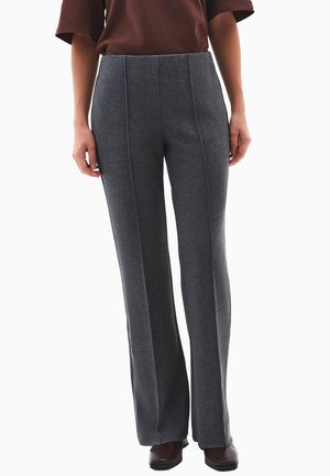 HIGH WAIST FLARED - Pantalon classique - anthra melange