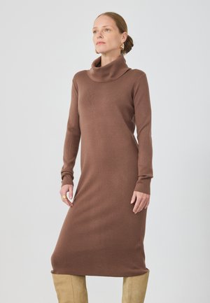 Rochie tricotată - brown melange