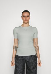 adidas Performance - TECHFIT - T-shirt basic - silver/white Immagine in miniatura 1