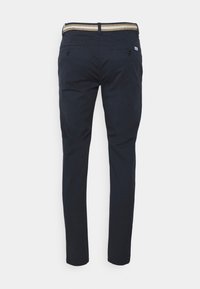 Lindbergh SLIM FIT SUPERFLEX PANTS BELT - Chinos - dark blue