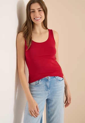 Cecil, BASIC TOP MADE OF PURE COTTON - Débardeur - tamarillo red