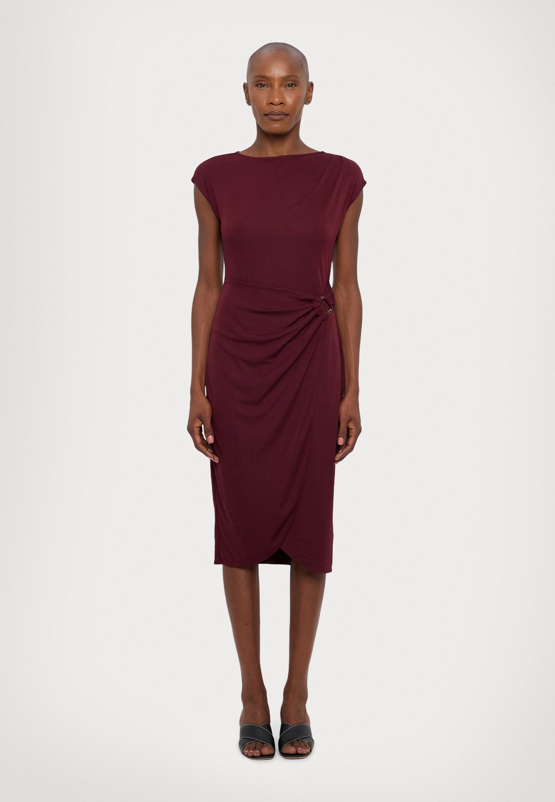 ralph lauren burgundy dress POLO RALPH LAUREN Burgundy Size US 4 Midi Dress