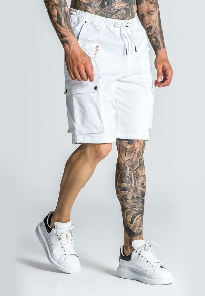 Herren Chino Shorts | Gianni Kavanagh MANIFESTO Shorts white/weiß - VI34057 Herren Chino Shorts | Gianni Kavanagh MANIFESTO Shorts white/weiß - VI34057