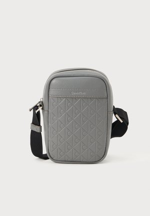 EMBLEM EMBOSS SLIM REPORTER - Cross body bag - charcoal gray