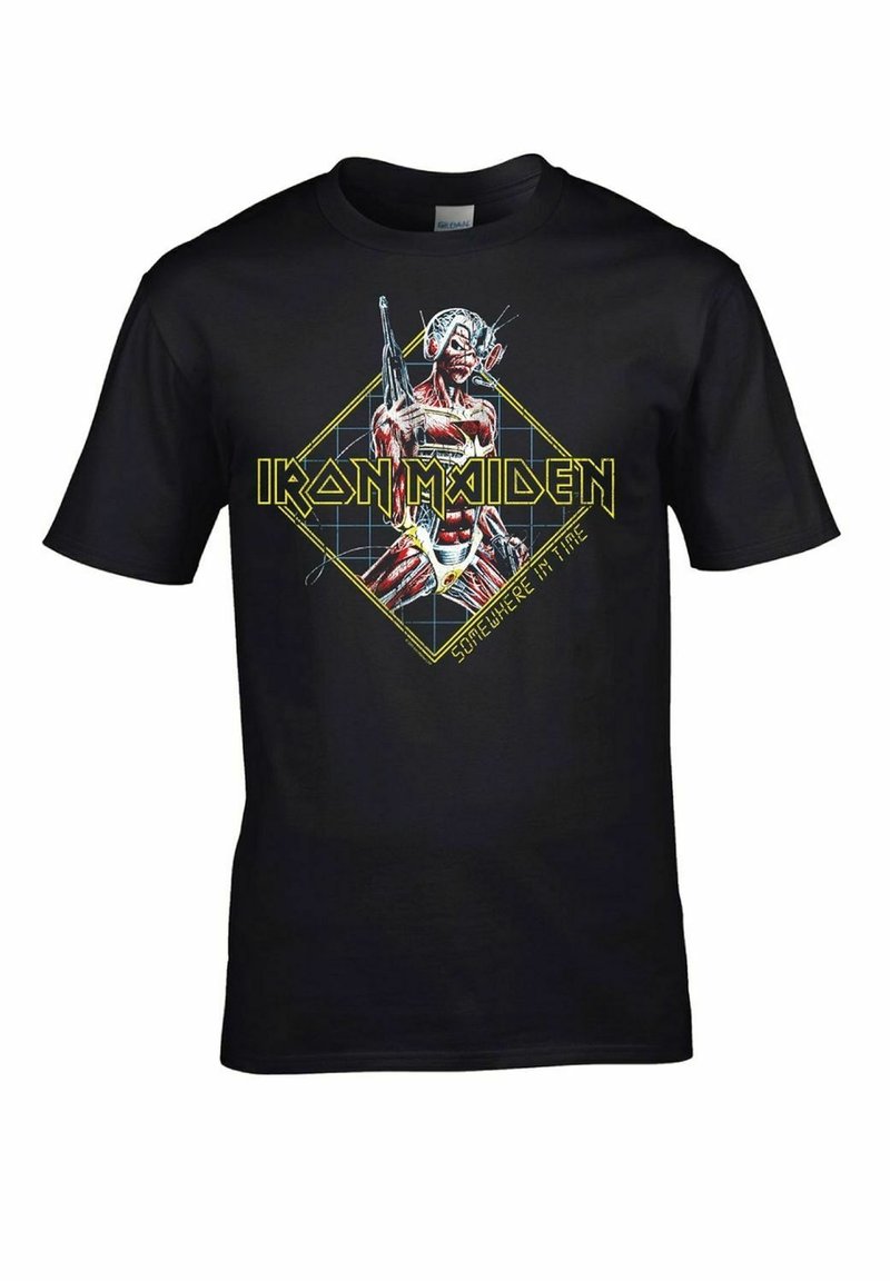 Iron Maiden Somewhere Back In Time Men's T-Shirt - Black, 100% Cotton Band Tee, Size Small