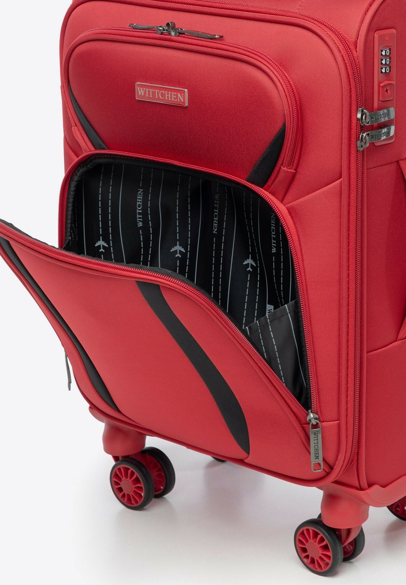 WITTCHEN Globe Line Grote Koffer Trolley Reiskoffer gemaakt van ABS Harde Schaal Koffer Trolley 4 Wielen Cijferslot Maat L Donkerblauw KLM/Transavia/easyJet/Corendon Dutch Airlines/Ryanair