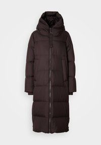 HERO COAT WITH HOOD BACKPACK BELTS INSIDE - Pūkinis paltas - dark coffee