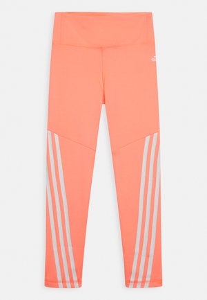 Leggings - acid red/white