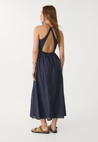 Stradivarius - OPEN BACK MIDI  - Robe de jour - dark blue Image miniature 1