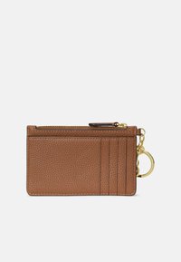 Lauren Ralph Lauren PEBBLED LEATHER ZIP CARD CASE - Maks - lauren tan
