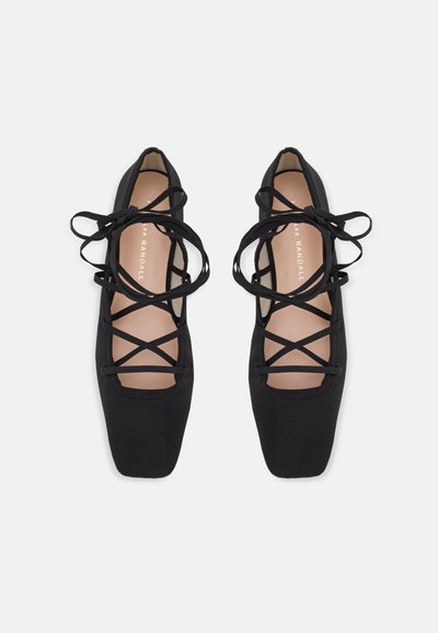 Loeffler Randall LOUISA LACE UP BALLET FLAT - Ballerina med reim - black
