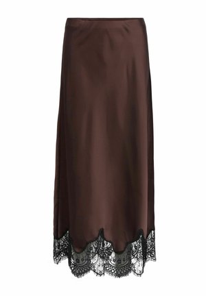 Object, MAXI SKIRT LACE - Jupe longue - seal brown