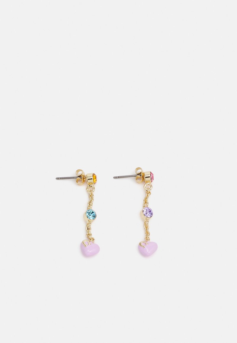COACH HEART DROP EARRINGS - Brincos - gold-coloured/pink/multicoloured