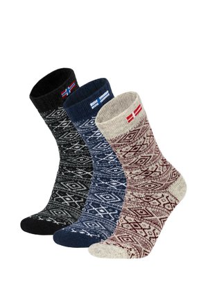 Normani 3 PAAR CANADIEN SOCKS UNISEX - Socken - dunkelblau anthrazit rot