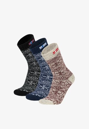 Normani 3 PAAR CANADIEN SOCKS UNISEX - Socken - dunkelblau anthrazit rot