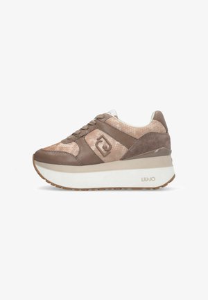 LIU JO, LIU JO PYTHON-EFFECT SUPER PLATFORM SNEAKERS - Sneaker low - beige