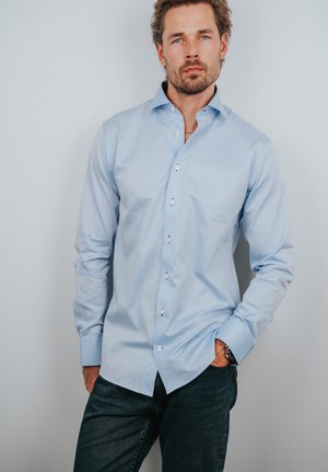 SLIM FIT FORMAL ITALIAN COLLAR - Pluus - sky blue