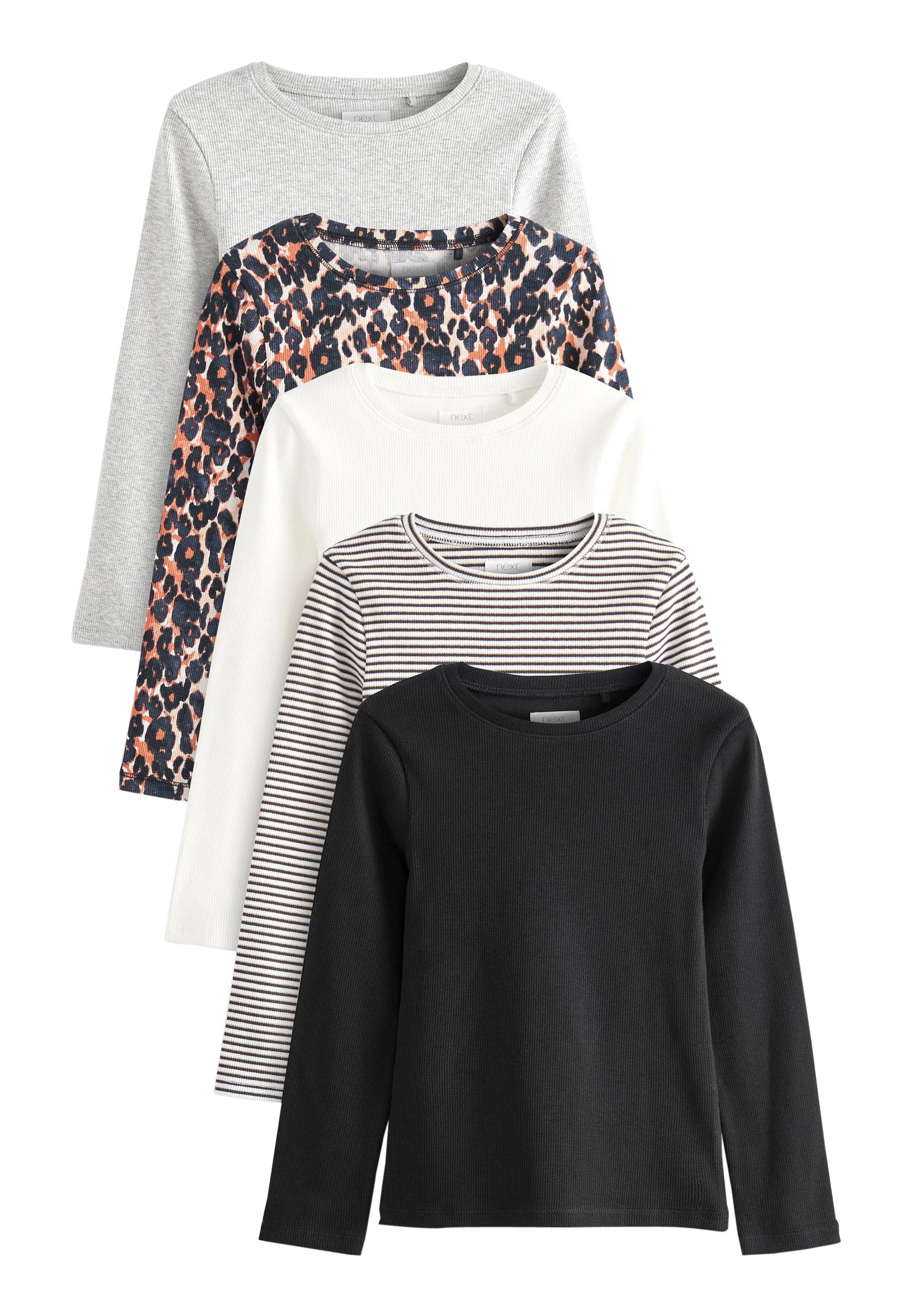 Next PACK Maglietta a manica lunga black animal white stripe