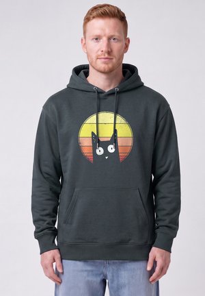 watapparel, SUNSET CAT UNISEX - Hoodie - india ink grey