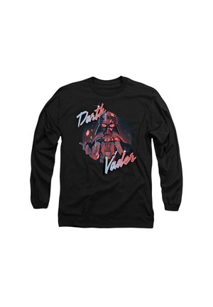 Black long-sleeve shirt featuring a graphic of Darth Vader in vibrant colors, with bold text reading "Darth Vader" in stylized font.