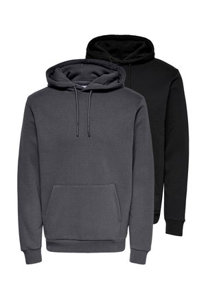 2 PACK  - Kapuzenpullover - dunkelgrau   schwarz