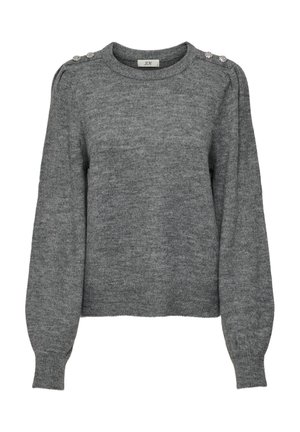 JDY, JDYELANORA O NECK BUTTON - Maglione - dark grey melange