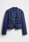 GAPSTUDIO DENIM TWEED FRINGE JACKET - Bleizeris - dark wash indigo