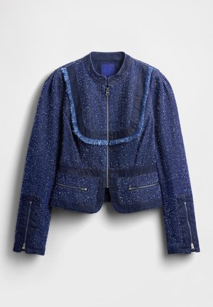 GAP GAPSTUDIO DENIM TWEED FRINGE JACKET - Blazer - dark wash indigo