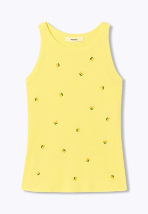Promod, DÉBARDEUR BRODÉ DE FLEURS - Débardeur - jaune clair