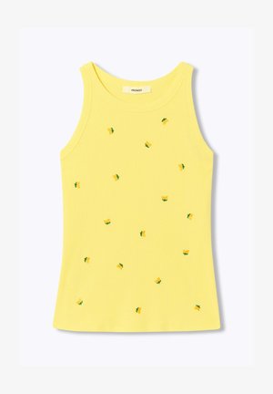 Promod, DÉBARDEUR BRODÉ DE FLEURS - Débardeur - jaune clair