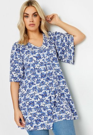 Yours Clothing FLORAL SWING - Blusa - blue