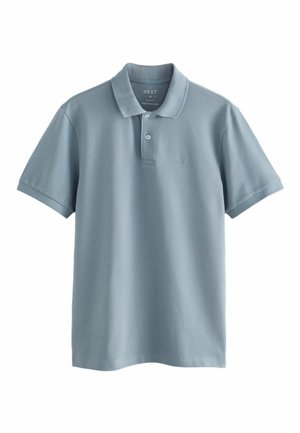 Svijetloplava polo majica od mekanog pamuka, s klasičnim ovratnikom, kratkim rukavima i malim izvezenim logotipom na prsima.