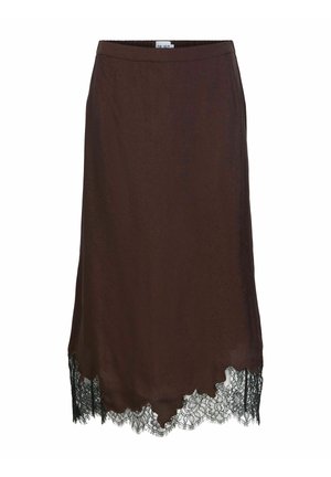 Object LANGER SPITZEN - A-silueta svārki - seal brown