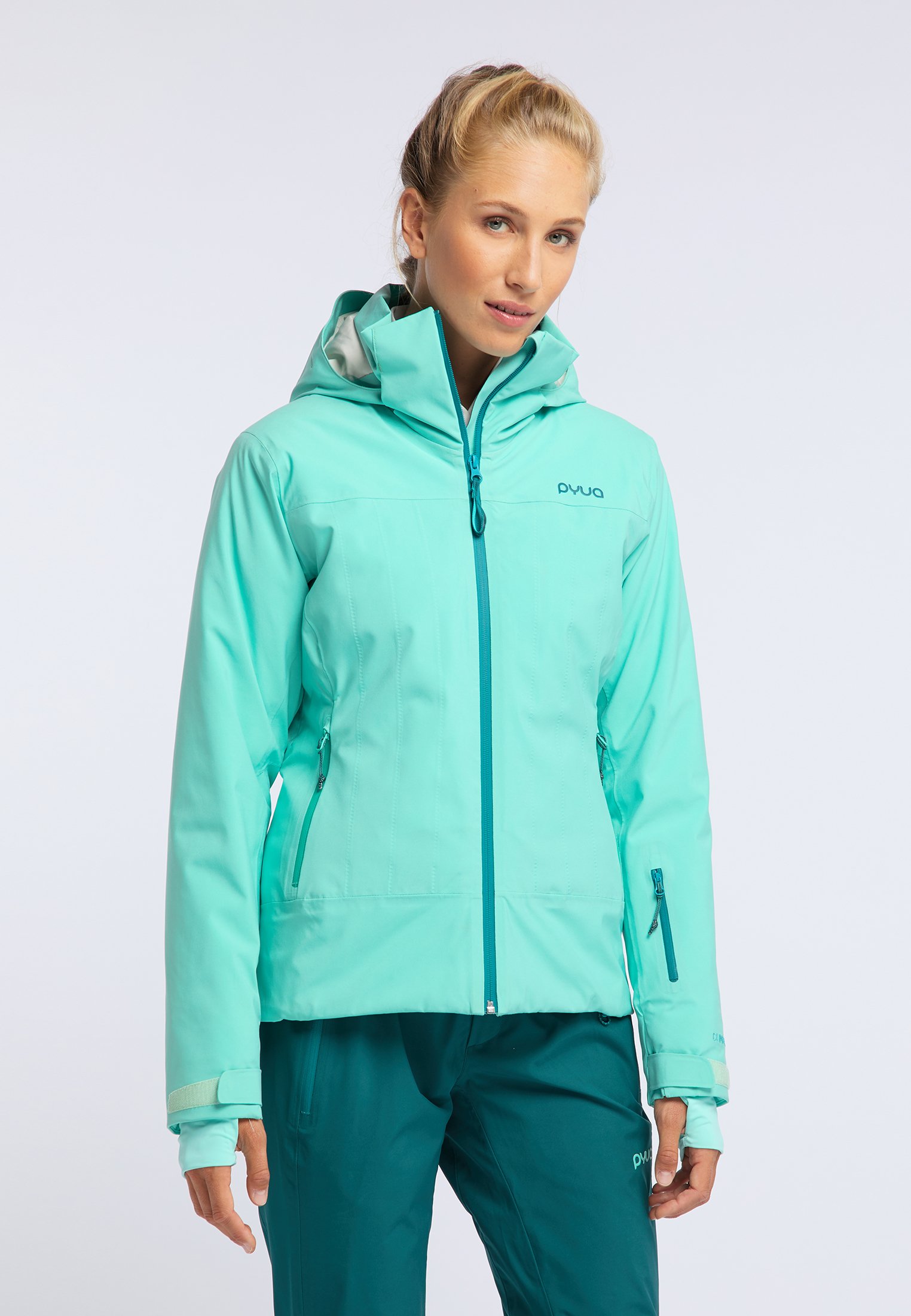 PYUA BLISTER Snowboard jacket turquoise PYUA ski jacket waterproof ladies hardshell rain jacket